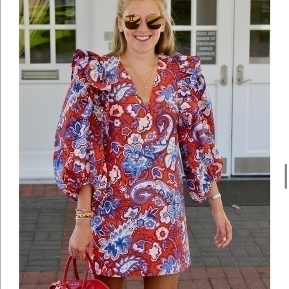 ZARA RUFFLED PRINT DRESS TRF 8342/107